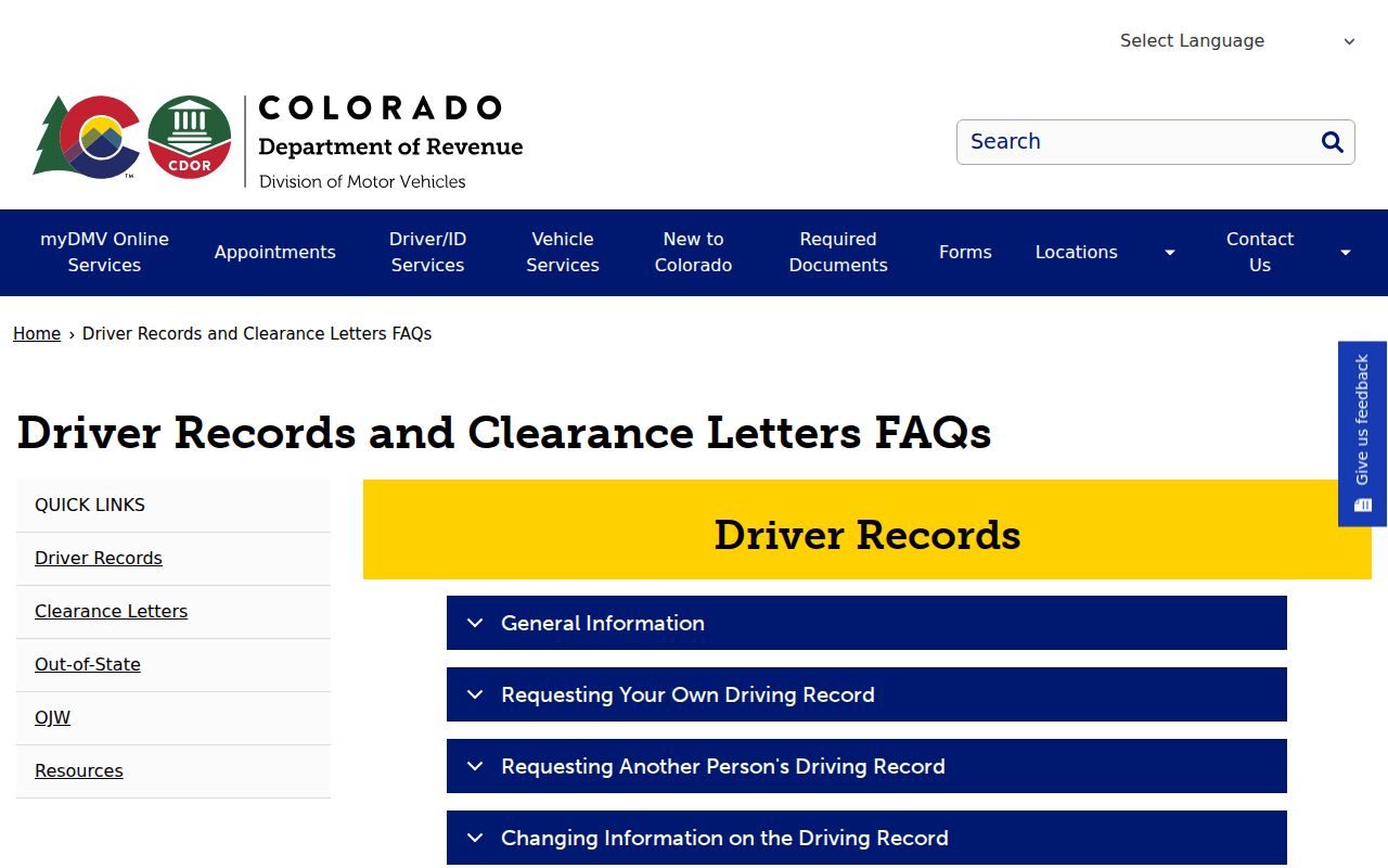 Colorado traffic court records: separate DMV driver-record information